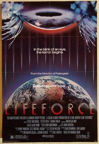 f407 LIFEFORCE one-sheet movie poster '85 Tobe Hooper, Steve Railsback