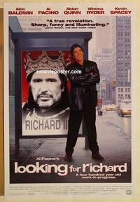 f415 LOOKING FOR RICHARD one-sheet movie poster '96 Al Pacino, Shakespeare