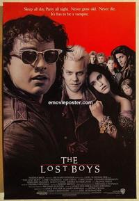 f416 LOST BOYS int'l one-sheet movie poster '87 Kiefer Sutherland, Corey Feldman