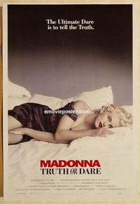f695 TRUTH OR DARE video one-sheet movie poster '91 In Bed With Madonna!