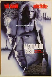 f428 MAXIMUM RISK DS one-sheet movie poster '96 Jean-Claude Van Damme