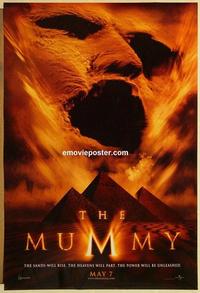 f459 MUMMY DS teaser one-sheet movie poster '99 Brendan Fraser, Weisz