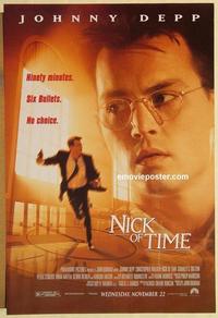 f480 NICK OF TIME DS advance one-sheet movie poster '95 Johnny Depp