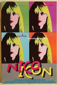 f481 NICO ICON one-sheet movie poster '96 cool rock & roll documentary!