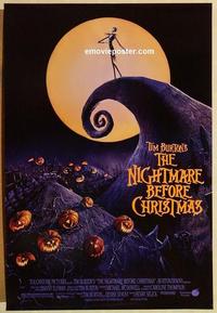 f483 NIGHTMARE BEFORE CHRISTMAS one-sheet movie poster '93 Tim Burton