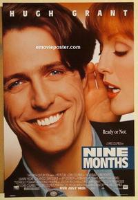 f488 NINE MONTHS DS advance style B one-sheet movie poster '95 Hugh Grant