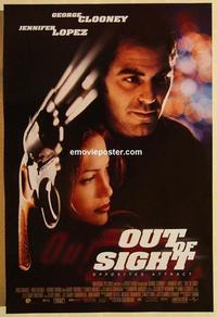 f503 OUT OF SIGHT DS int'l one-sheet movie poster '98 Soderbergh, Clooney