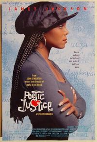 f519 POETIC JUSTICE DS one-sheet movie poster '93 Janet Jackson, Tupac