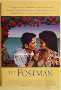 f527 POSTMAN DS yellow one-sheet movie poster '95 Italian, Il Postino!