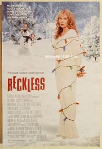 f554 RECKLESS one-sheet movie poster '95 Mia Farrow, Scott Glenn