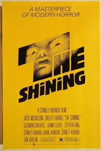 f600 SHINING re-strike 1sh '80s Stephen King & Stanley Kubrick, Jack Nicholson, Saul Bass art!