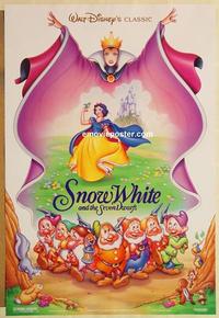 f617 SNOW WHITE & THE SEVEN DWARFS DS one-sheet movie poster R93 Disney