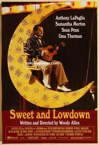 f645 SWEET & LOWDOWN one-sheet movie poster '99 Sean Penn, W.Allen