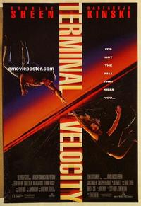 f655 TERMINAL VELOCITY DS one-sheet movie poster '94 Charlie Sheen, Kinski
