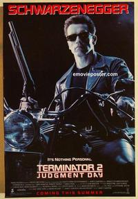 f657 TERMINATOR 2 DS advance one-sheet movie poster '91 Schwarzenegger