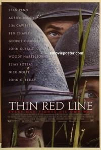 f663 THIN RED LINE DS one-sheet movie poster '98 Penn, Brody, Clooney
