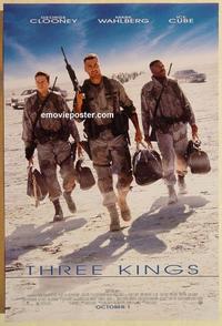f667 THREE KINGS one-sheet movie poster '99 Clooney, Wahlberg, Ice Cube