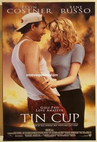 f671 TIN CUP DS one-sheet movie poster '96 Kevin Costner, Rene Russo, golf!
