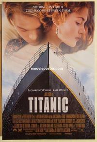 f672 TITANIC DS one-sheet movie poster '97 DiCaprio, Winslet