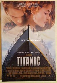 f674 TITANIC French/US one-sheet movie poster '97 DiCaprio, Winslet