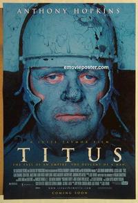 f676 TITUS DS advance one-sheet movie poster '99 Anthony Hopkins, Shakespeare