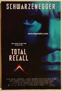 f680 TOTAL RECALL one-sheet movie poster '90 Verhoeven, Schwarzenegger