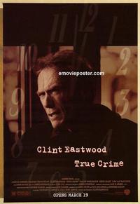 f689 TRUE CRIME advance one-sheet movie poster '99 Clint Eastwood