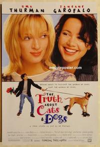 f694 TRUTH ABOUT CATS & DOGS DS advance one-sheet movie poster '96 Thurman