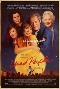 f709 USED PEOPLE one-sheet movie poster '92 Shirley MacLaine, Mastroianni