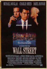 f721 WALL STREET one-sheet movie poster '87 Michael Douglas, Sheen