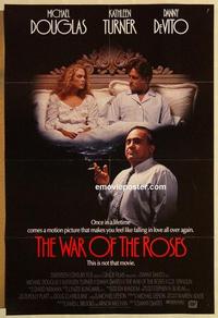 f722 WAR OF THE ROSES DS one-sheet movie poster '89 Douglas, Turner