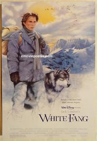 f728 WHITE FANG DS one-sheet movie poster '91 Ethan Hawke, Jack London