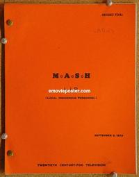g028 MASH original TV script 9-5-73 Alan Alda, Wayne Rogers