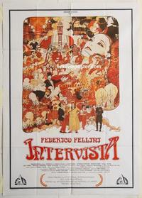 h037 INTERVISTA Italian one-panel movie poster '87 Federico Fellini