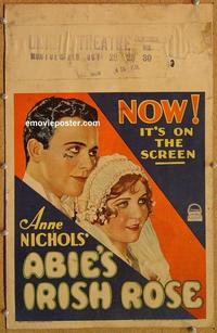 h086 ABIE'S IRISH ROSE window card movie poster '29 Nancy Carroll, Rogers