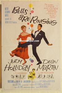 k101 BELLS ARE RINGING one-sheet movie poster '60 Judy Holliday, Martin