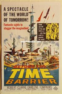 k105 BEYOND THE TIME BARRIER one-sheet movie poster '59 AIP release, Ulmer