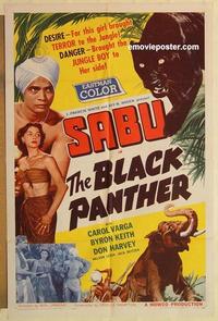 k125 BLACK PANTHER one-sheet movie poster '56 Sabu, jungle adventure!