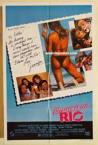 k130 BLAME IT ON RIO one-sheet movie poster '84 sexy Demi Moore, Caine