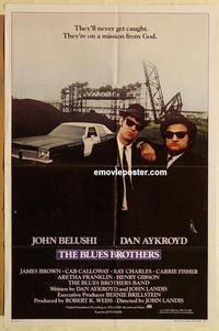 k141 BLUES BROTHERS int'l one-sheet movie poster '80 John Belushi, Aykroyd