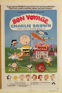 k148 BON VOYAGE CHARLIE BROWN one-sheet movie poster '80 Peanuts, Schulz