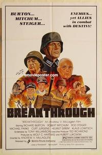 k159 BREAKTHROUGH signed one-sheet movie poster R80 Burton, Mitchum