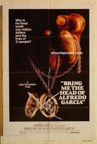 k165 BRING ME THE HEAD OF ALFREDO GARCIA one-sheet movie poster '74 Oates