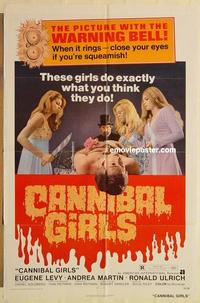 k181 CANNIBAL GIRLS one-sheet movie poster '73 AIP, Ivan Reitman, Levy