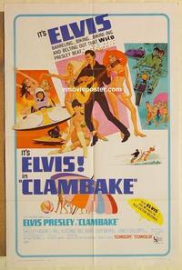 k211 CLAMBAKE one-sheet movie poster '67 Elvis Presley, rock 'n' roll!