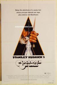 k215 CLOCKWORK ORANGE one-sheet movie poster '72 Stanley Kubrick classic!