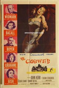 k217 COBWEB one-sheet movie poster '55 Richard Widmark, sexy film noir!