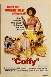 k220 COFFY one-sheet movie poster '73 Pam Grier blaxploitation classic!