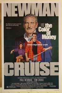 k222 COLOR OF MONEY one-sheet movie poster '86 Paul Newman, Tom Cruise
