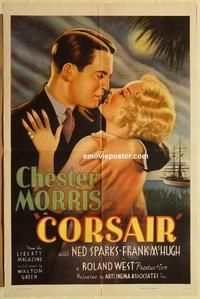 k236 CORSAIR one-sheet movie poster R30s Chester Morris, Loyd